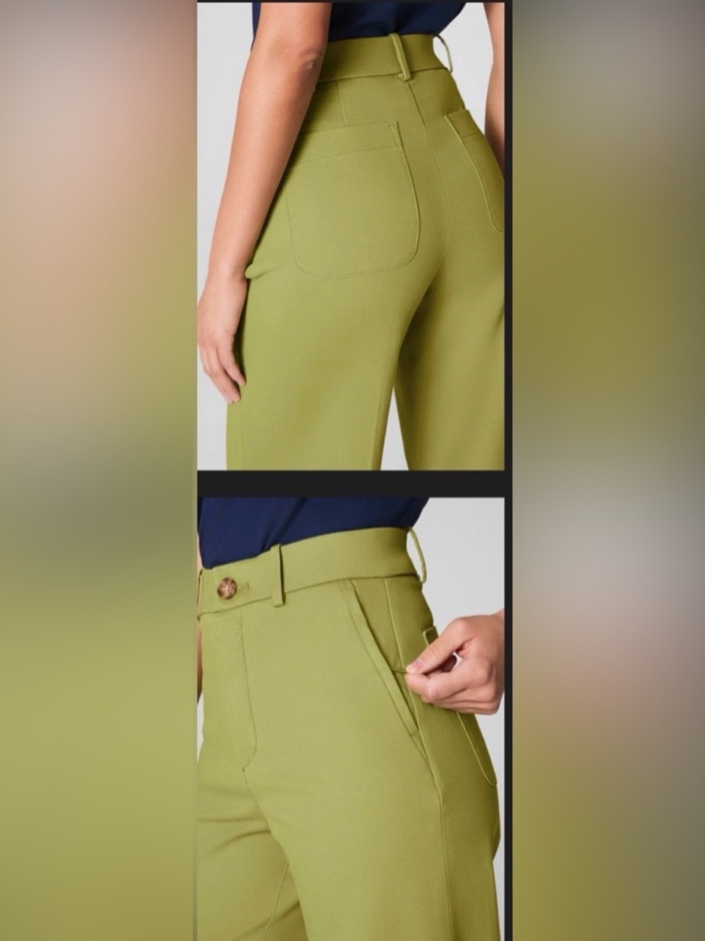 Spanx St Crop Wide Leg 2.0 Trouser- Cypress 1X - Picture 2 of 5